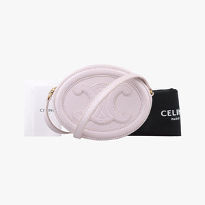 Pre-owned Celine Oval Purse Cuir Triomphe Pink Leather  shoulderbag | stylenewstar