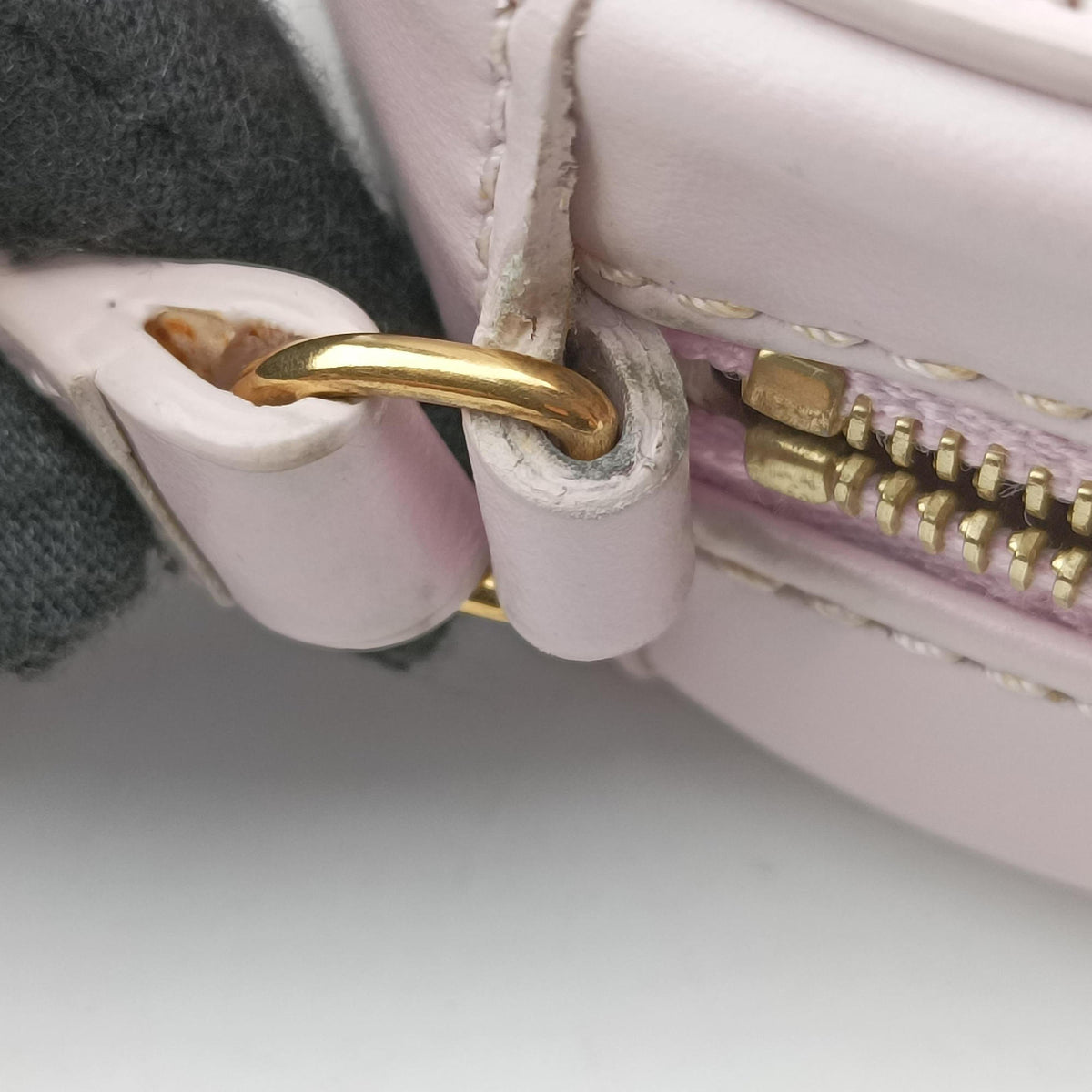 Pre-owned Celine Oval Purse Cuir Triomphe Pink Leather  shoulderbag | stylenewstar