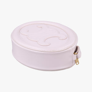 Pre-owned Celine Oval Purse Cuir Triomphe Pink Leather  shoulderbag | stylenewstar