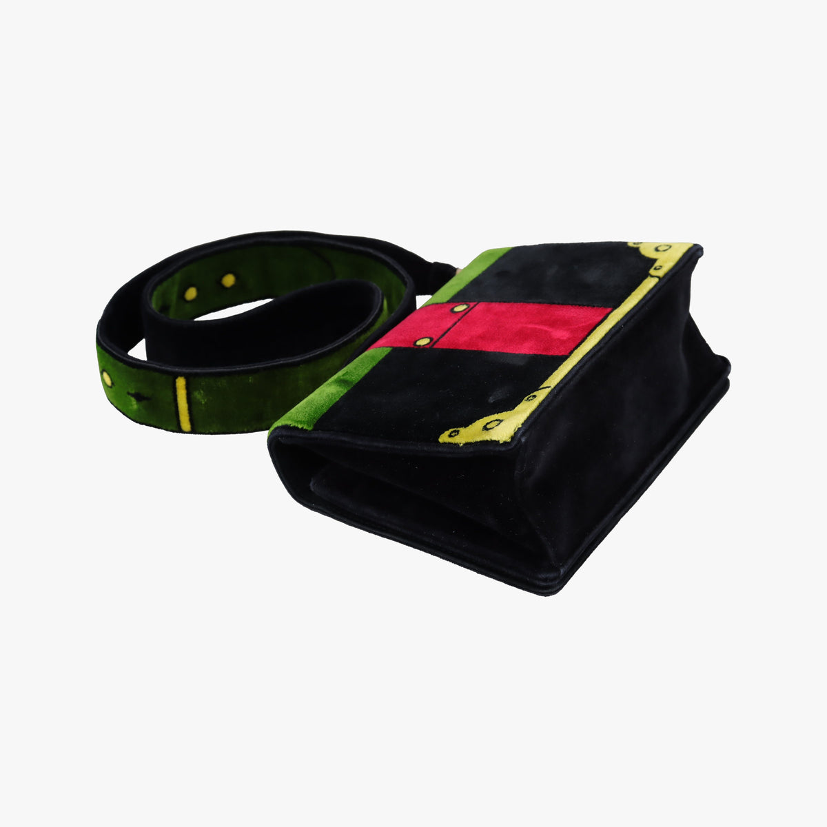 Pre-owned Prada Cahier Multicolour velour 1BD075 shoulderbag | stylenewstar