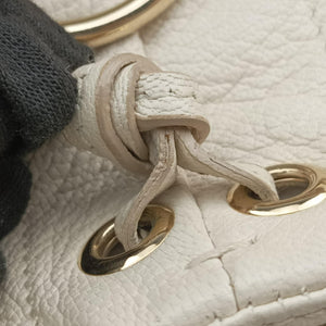 Pre-owned Yves Saint Laurent Saharienne White Leather 139268 shoulderbag | stylenewstar