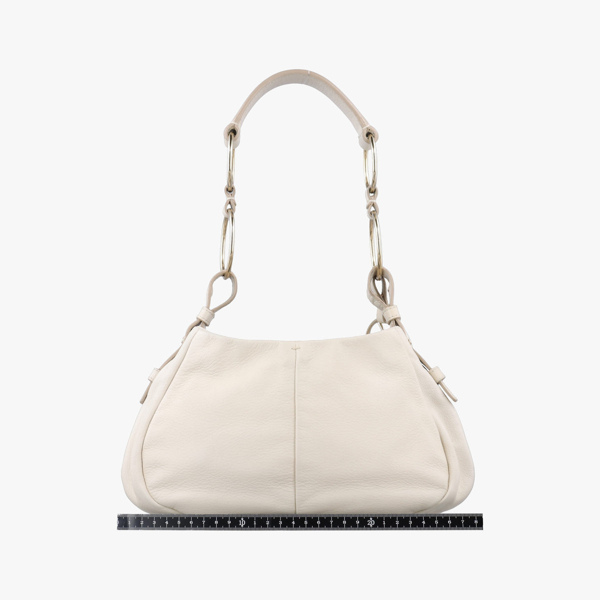 Pre-owned Yves Saint Laurent Saharienne White Leather 139268 shoulderbag | stylenewstar