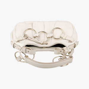 Pre-owned Yves Saint Laurent Saharienne White Leather 139268 shoulderbag | stylenewstar