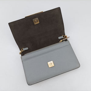 Pre-owned Fendi Monster Eyes Tube PinkｘGray Leather 8M0346 shoulderbag | stylenewstar