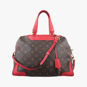 Pre-owned Louis Vuitton RETIRO PM brown×CERISE Monogram Canvas×calf leather M40546 shoulderbag | stylenewstar