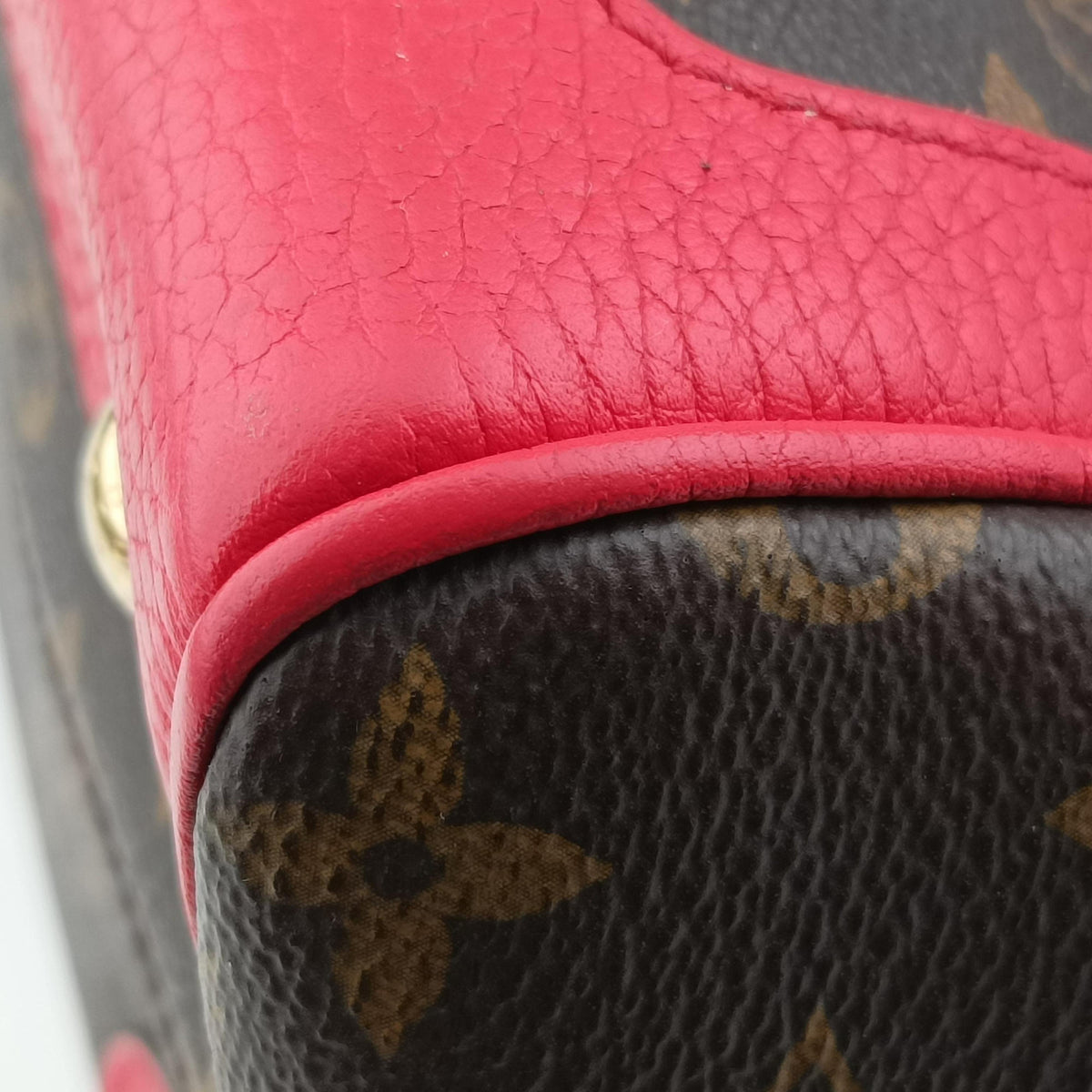 Pre-owned Louis Vuitton RETIRO PM brown×CERISE Monogram Canvas×calf leather M40546 shoulderbag | stylenewstar
