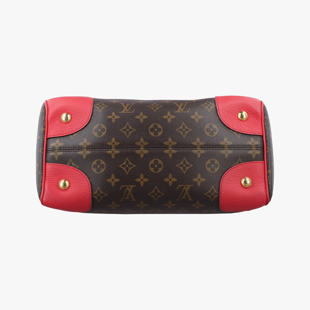Pre-owned Louis Vuitton RETIRO PM brown×CERISE Monogram Canvas×calf leather M40546 shoulderbag | stylenewstar