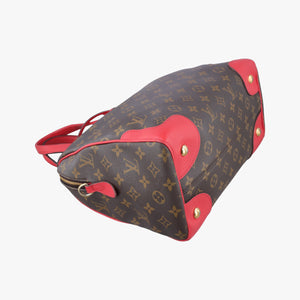 Pre-owned Louis Vuitton RETIRO PM brown×CERISE Monogram Canvas×calf leather M40546 shoulderbag | stylenewstar