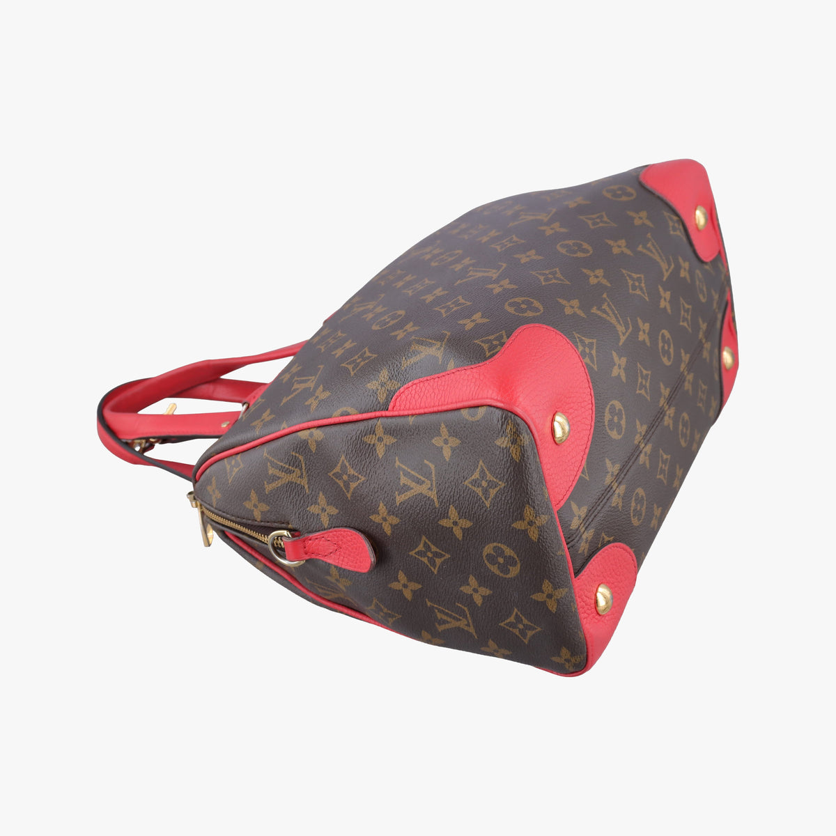 Pre-owned Louis Vuitton RETIRO PM brown×CERISE Monogram Canvas×calf leather M40546 shoulderbag | stylenewstar