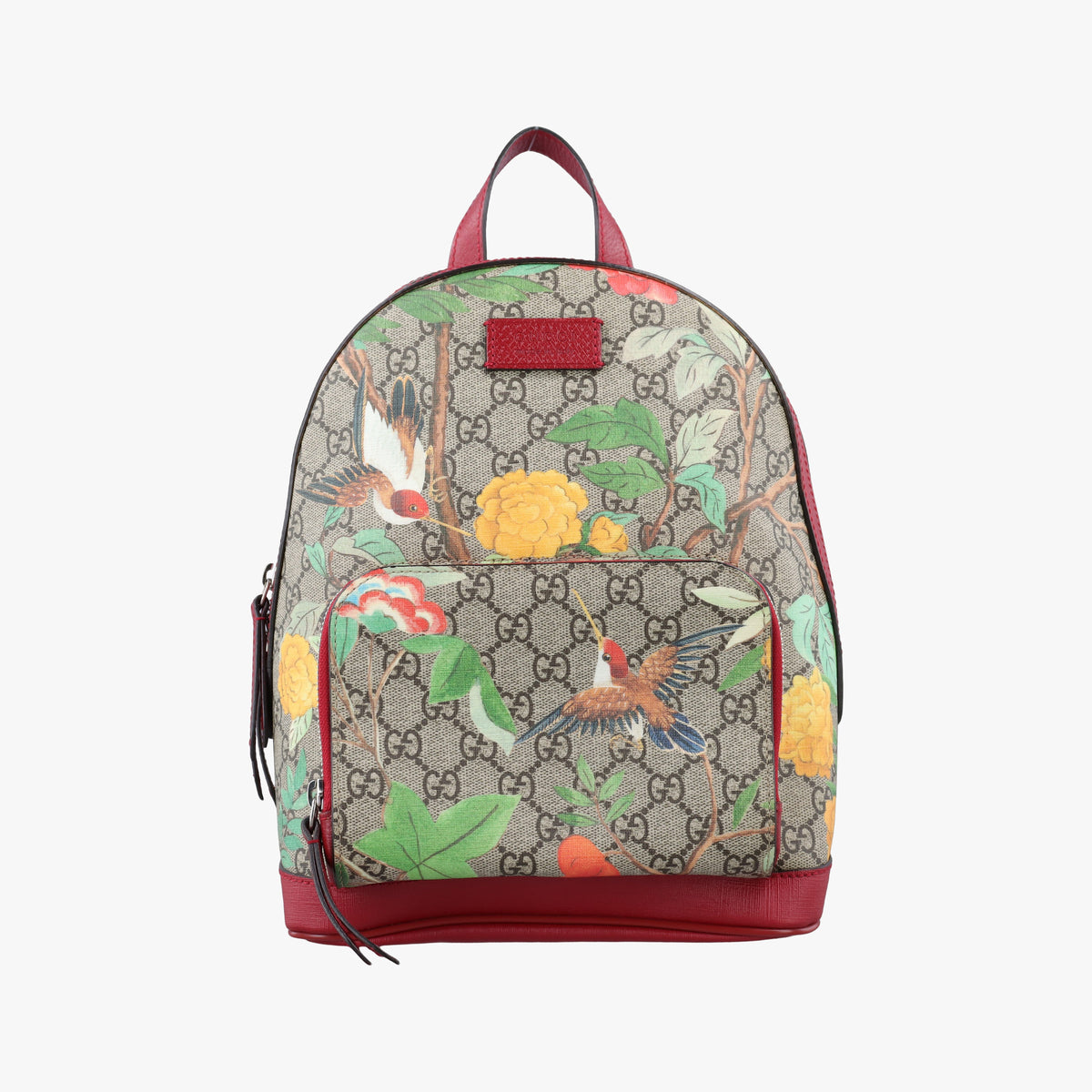 Pre-owned Gucci GG Supreme Tian beige×Multicolour PVC coated canvas×Leather 427042 backpack/rucksack | stylenewstar
