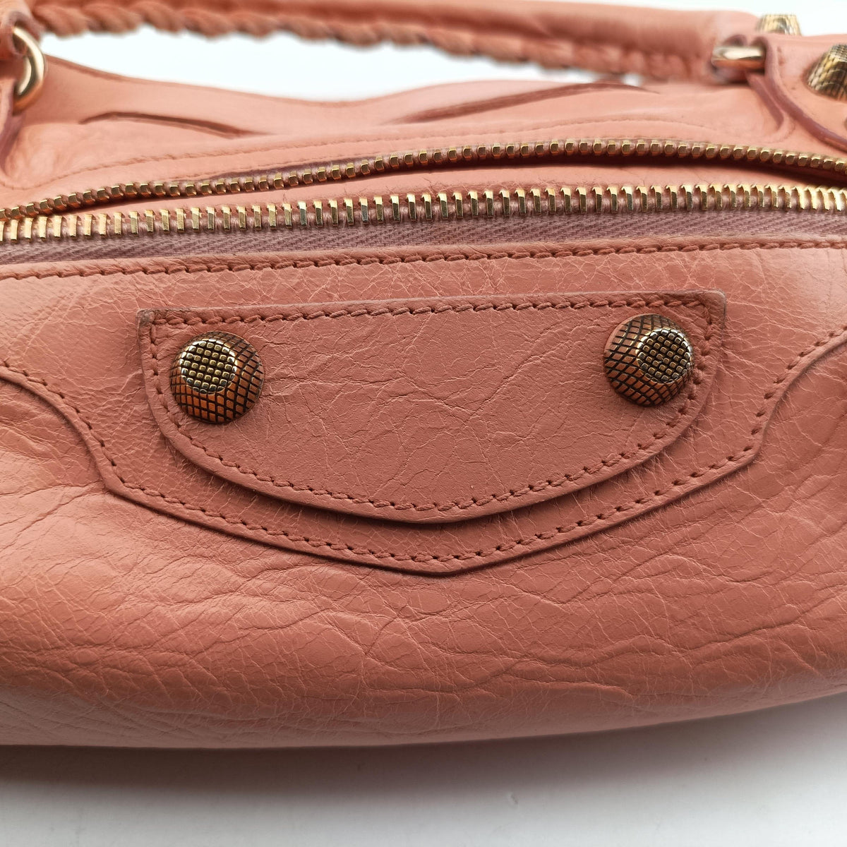 Pre-owned Balenciaga The First Orange Pink lambskin  shoulderbag | stylenewstar