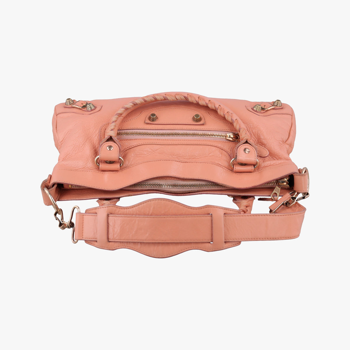 Pre-owned Balenciaga The First Orange Pink lambskin  shoulderbag | stylenewstar