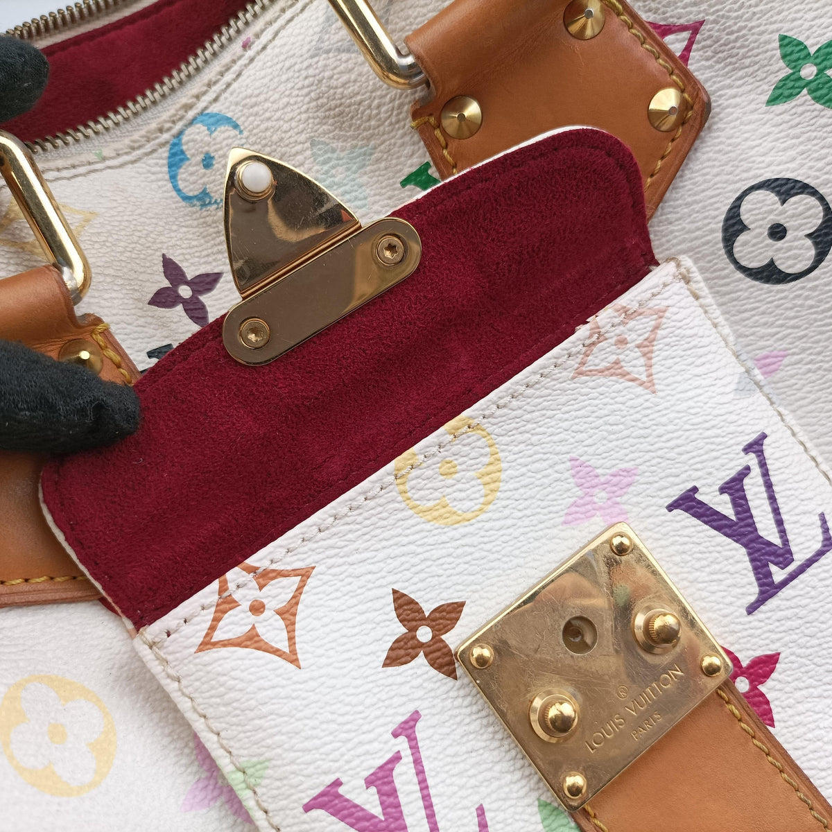 Pre-owned Louis Vuitton Speedy 30 white Monogram Multicolor M92643 handbag | stylenewstar