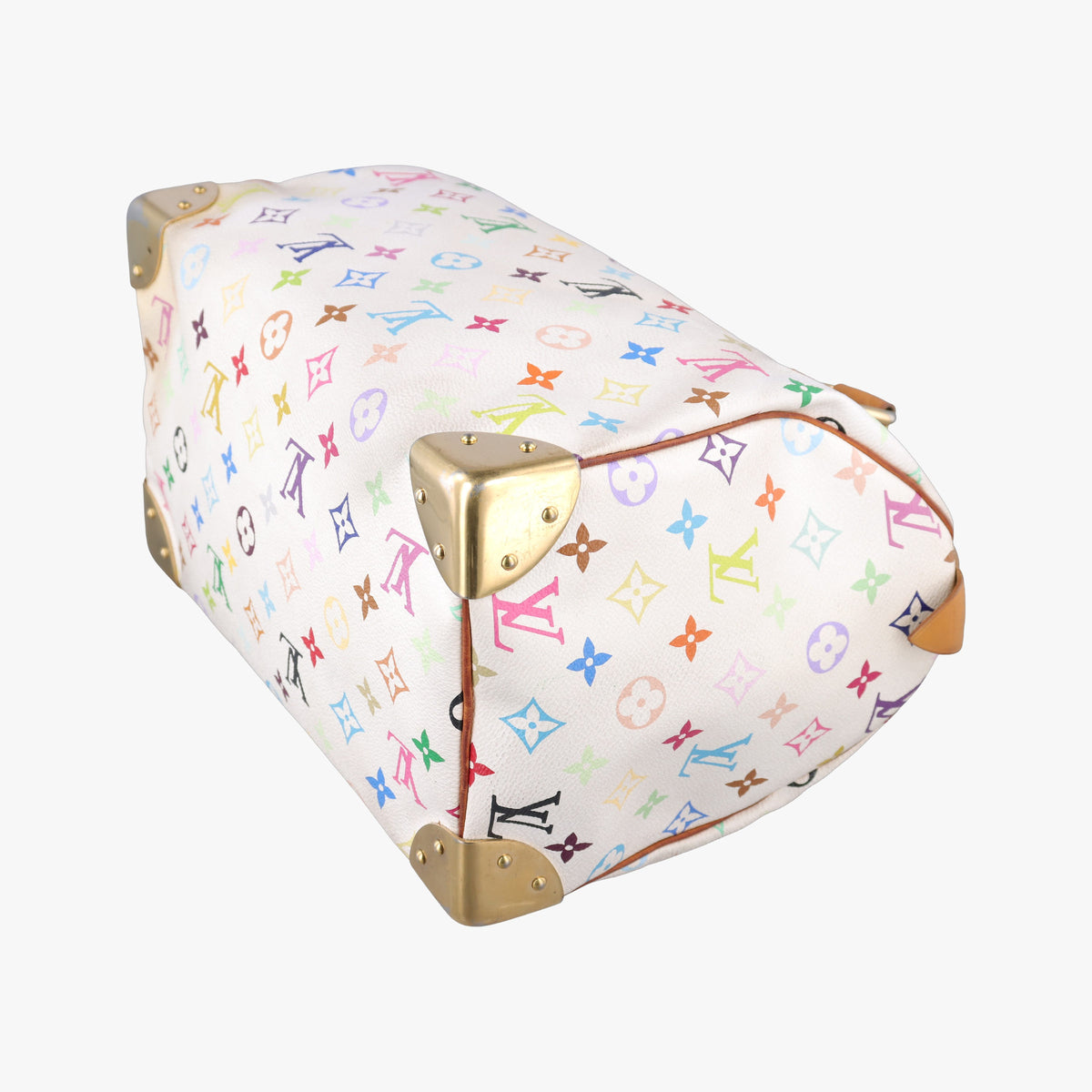 Pre-owned Louis Vuitton Speedy 30 white Monogram Multicolor M92643 handbag | stylenewstar