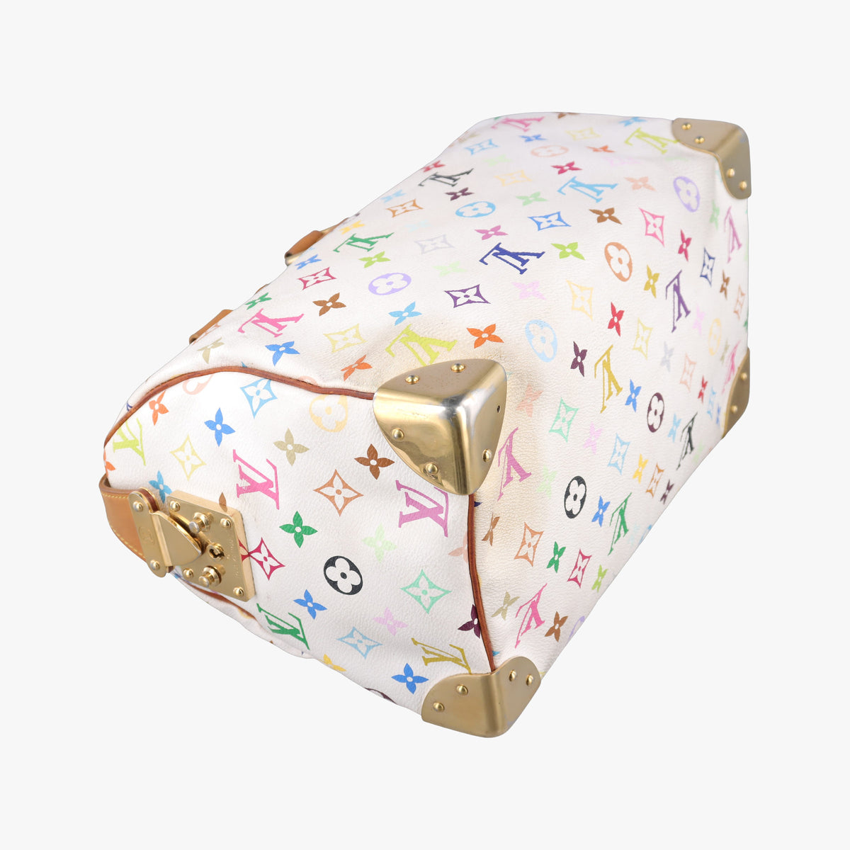 Pre-owned Louis Vuitton Speedy 30 white Monogram Multicolor M92643 handbag | stylenewstar