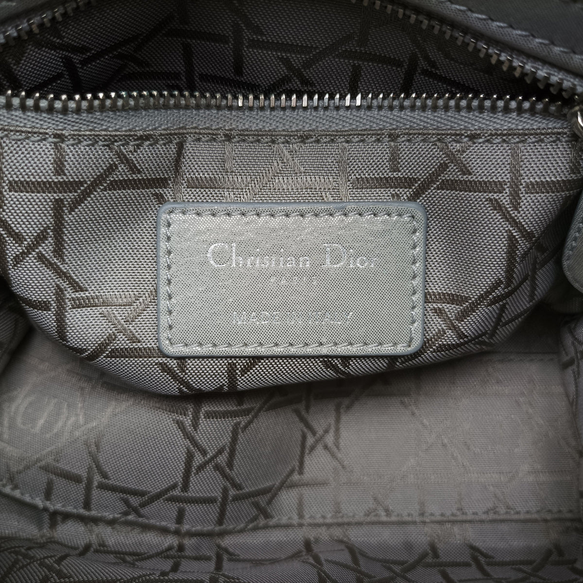 Vintage Christian Dior Lady Dior Silver Leather  handbag | stylenewstar