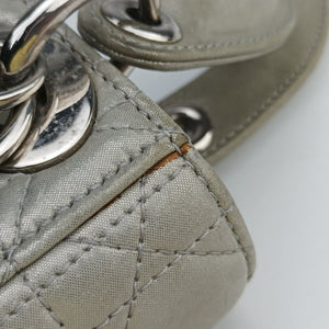 Vintage Christian Dior Lady Dior Silver Leather  handbag | stylenewstar