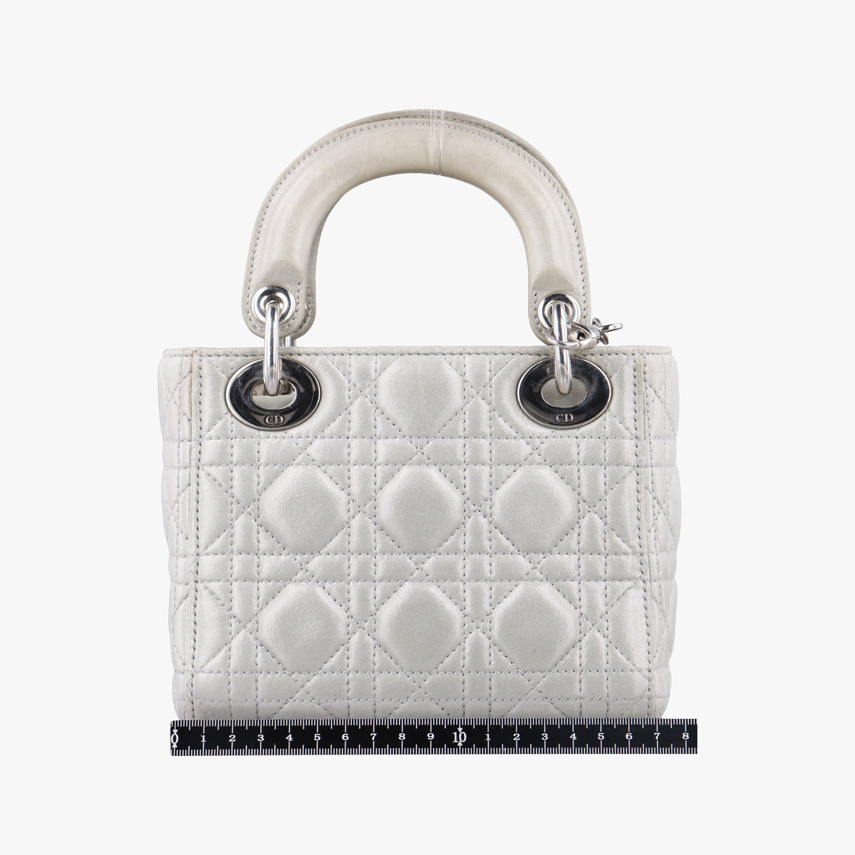 Vintage Christian Dior Lady Dior Silver Leather  handbag | stylenewstar