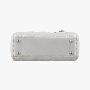 Vintage Christian Dior Lady Dior Silver Leather  handbag | stylenewstar