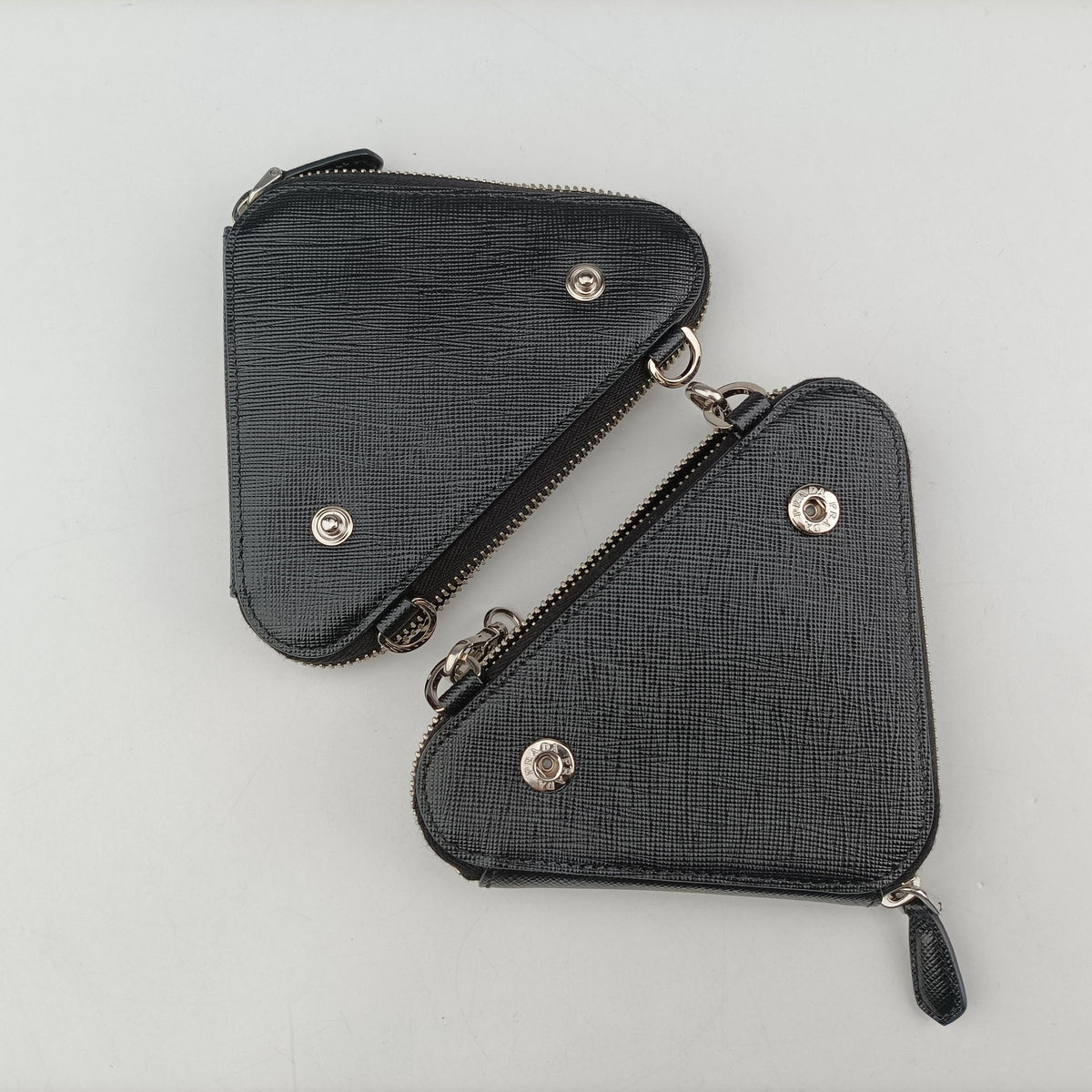 Secondhand Prada Triangle Logo Mini Black SAFFIANO Leather 1NR015 shoulderbag | stylenewstar