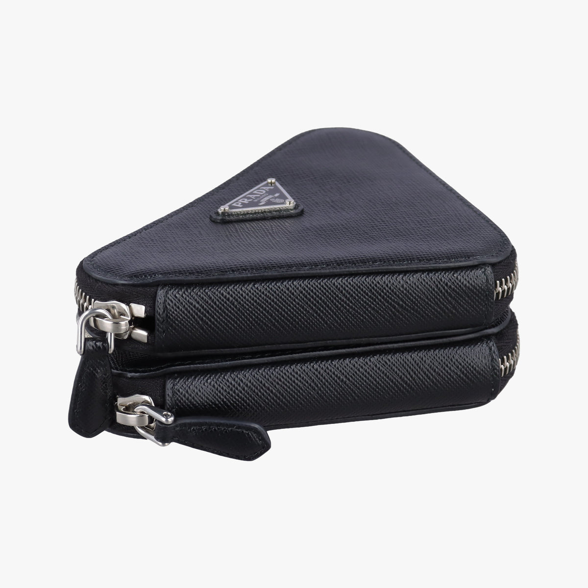 Secondhand Prada Triangle Logo Mini Black SAFFIANO Leather 1NR015 shoulderbag | stylenewstar
