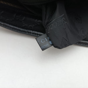Pre-owned Gucci Guccissima messenger Black Leather 201446 shoulderbag | stylenewstar