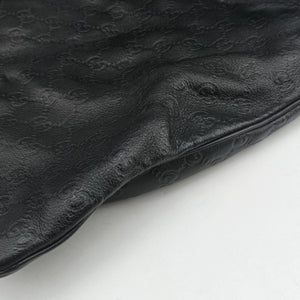 Pre-owned Gucci Guccissima messenger Black Leather 201446 shoulderbag | stylenewstar