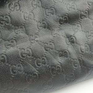 Pre-owned Gucci Guccissima messenger Black Leather 201446 shoulderbag | stylenewstar