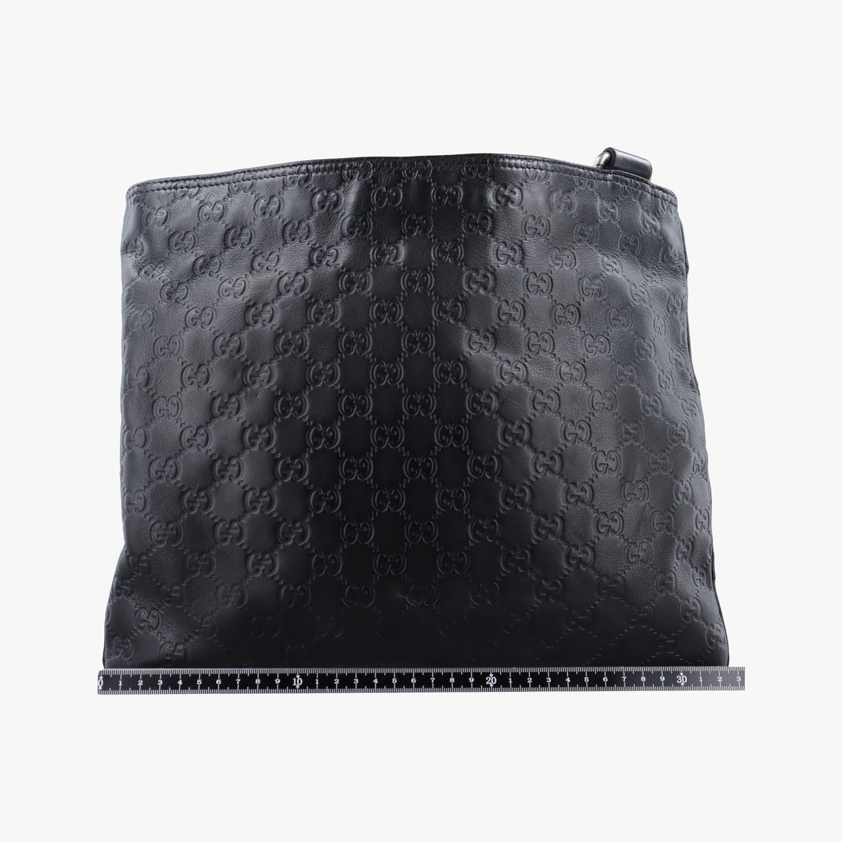 Pre-owned Gucci Guccissima messenger Black Leather 201446 shoulderbag | stylenewstar