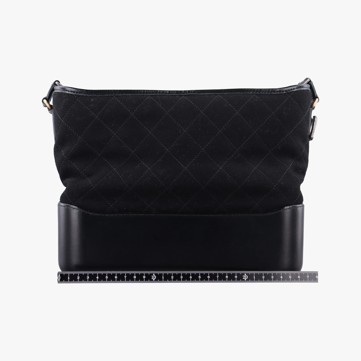 Vintage Chanel GABRIELLE  print Black Suede ×Leather  shoulderbag | stylenewstar