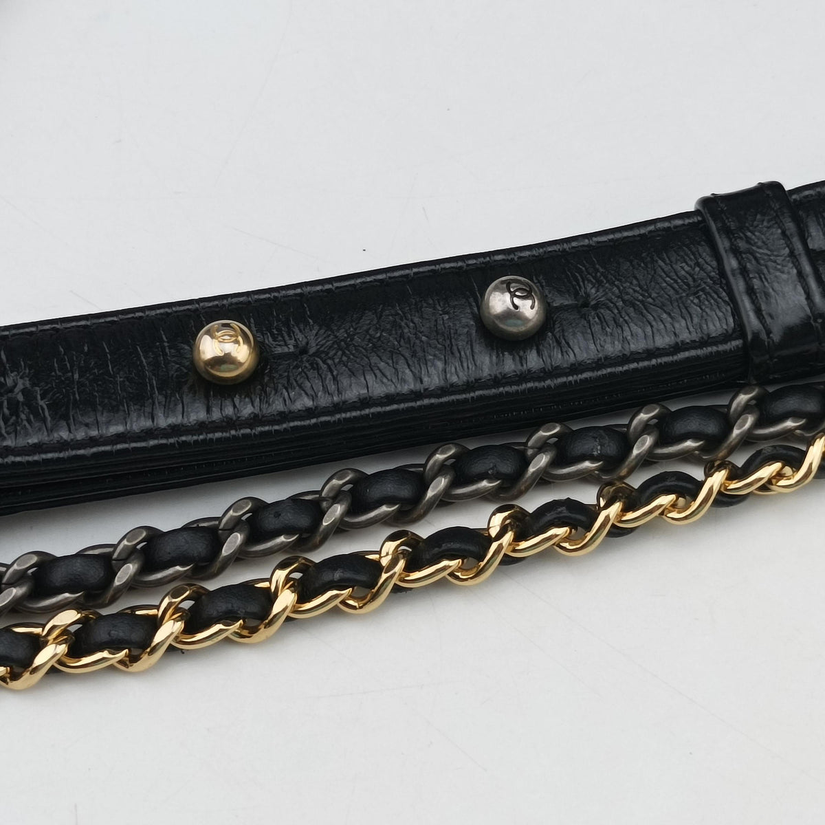 Vintage Chanel GABRIELLE  print Black Suede ×Leather  shoulderbag | stylenewstar