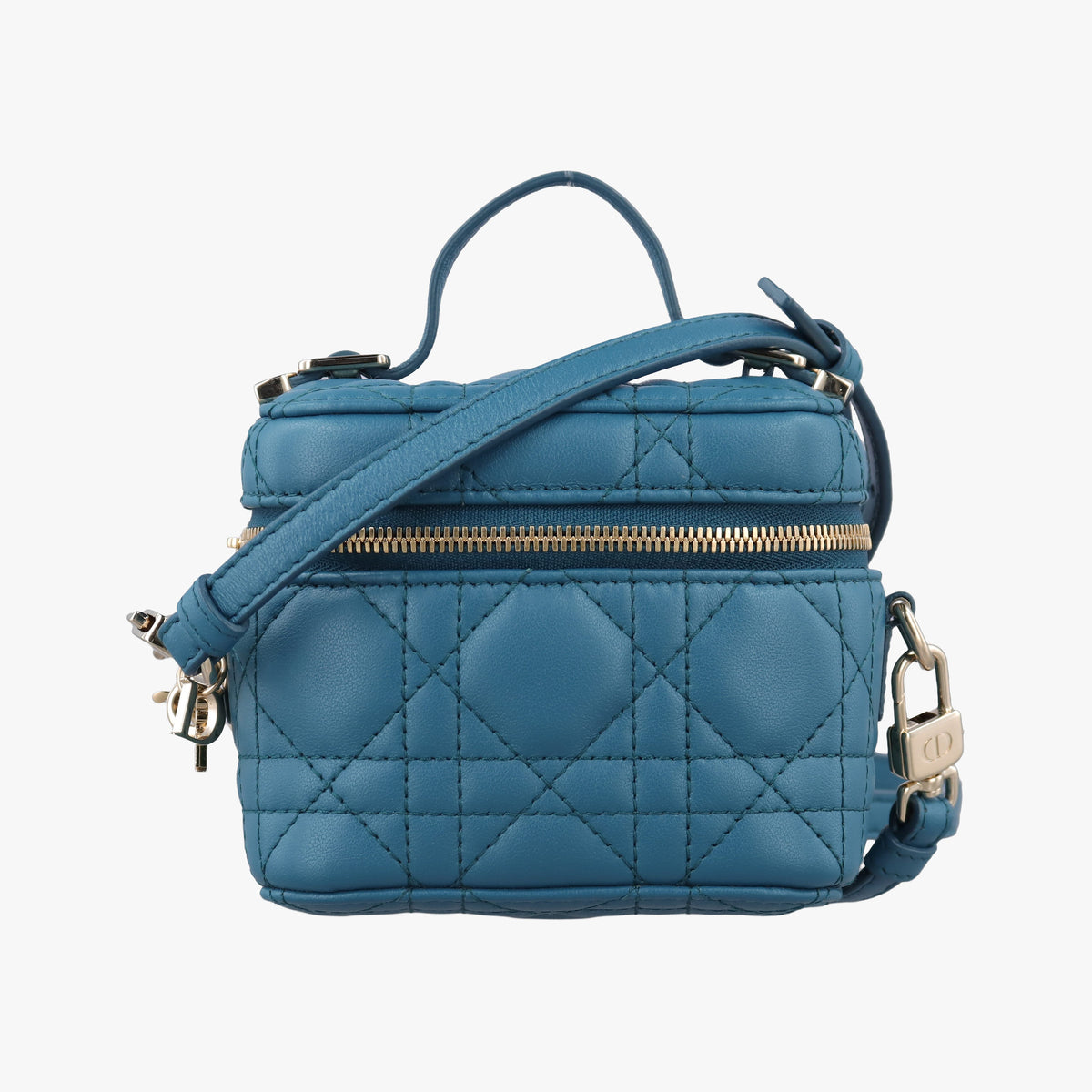 Secondhand Christian Dior Lady Dior micro vanity Blue lambskin  shoulderbag | stylenewstar