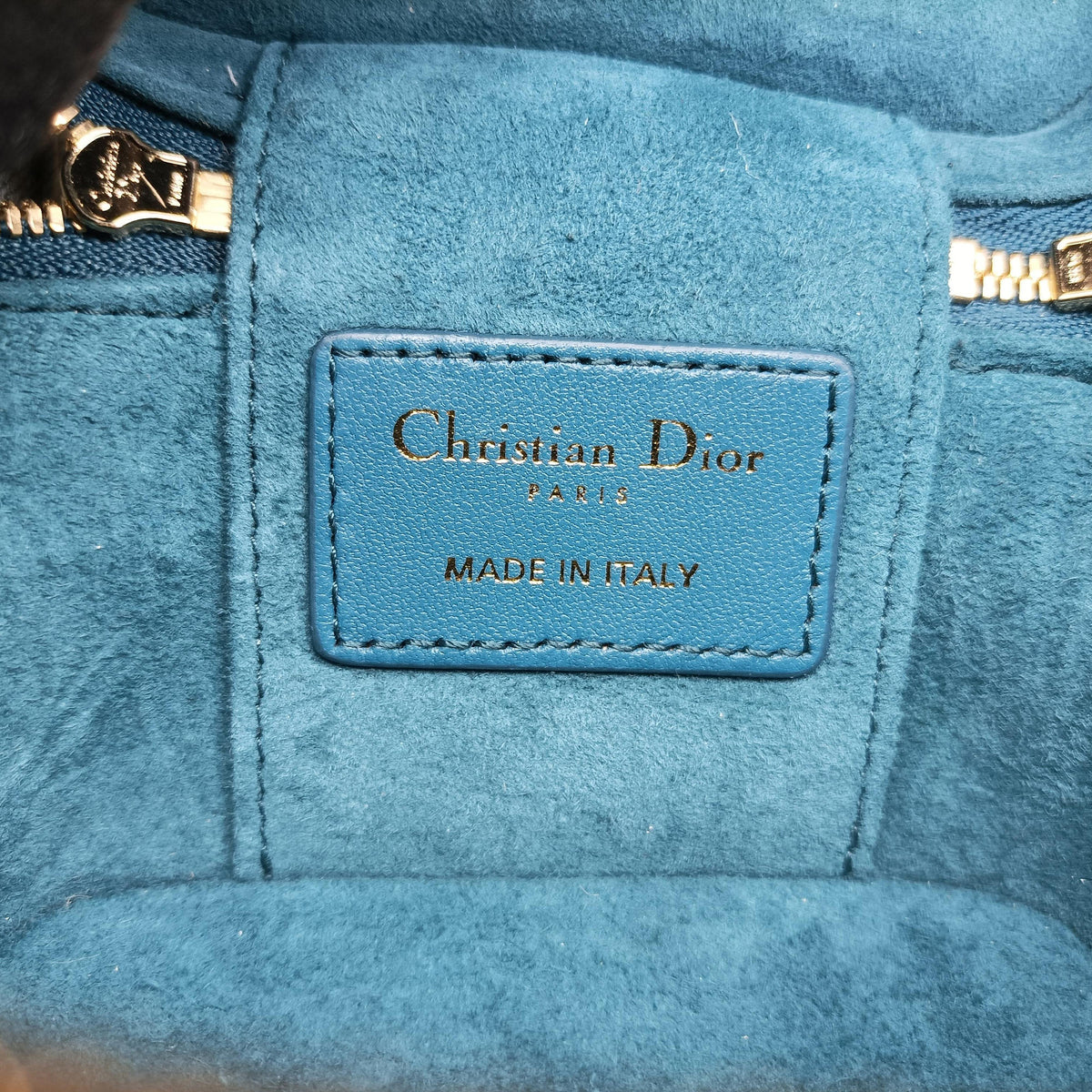 Secondhand Christian Dior Lady Dior micro vanity Blue lambskin  shoulderbag | stylenewstar