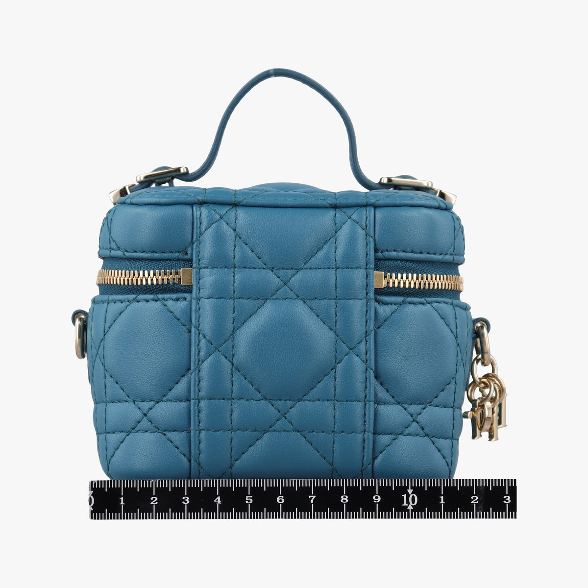 Secondhand Christian Dior Lady Dior micro vanity Blue lambskin  shoulderbag | stylenewstar