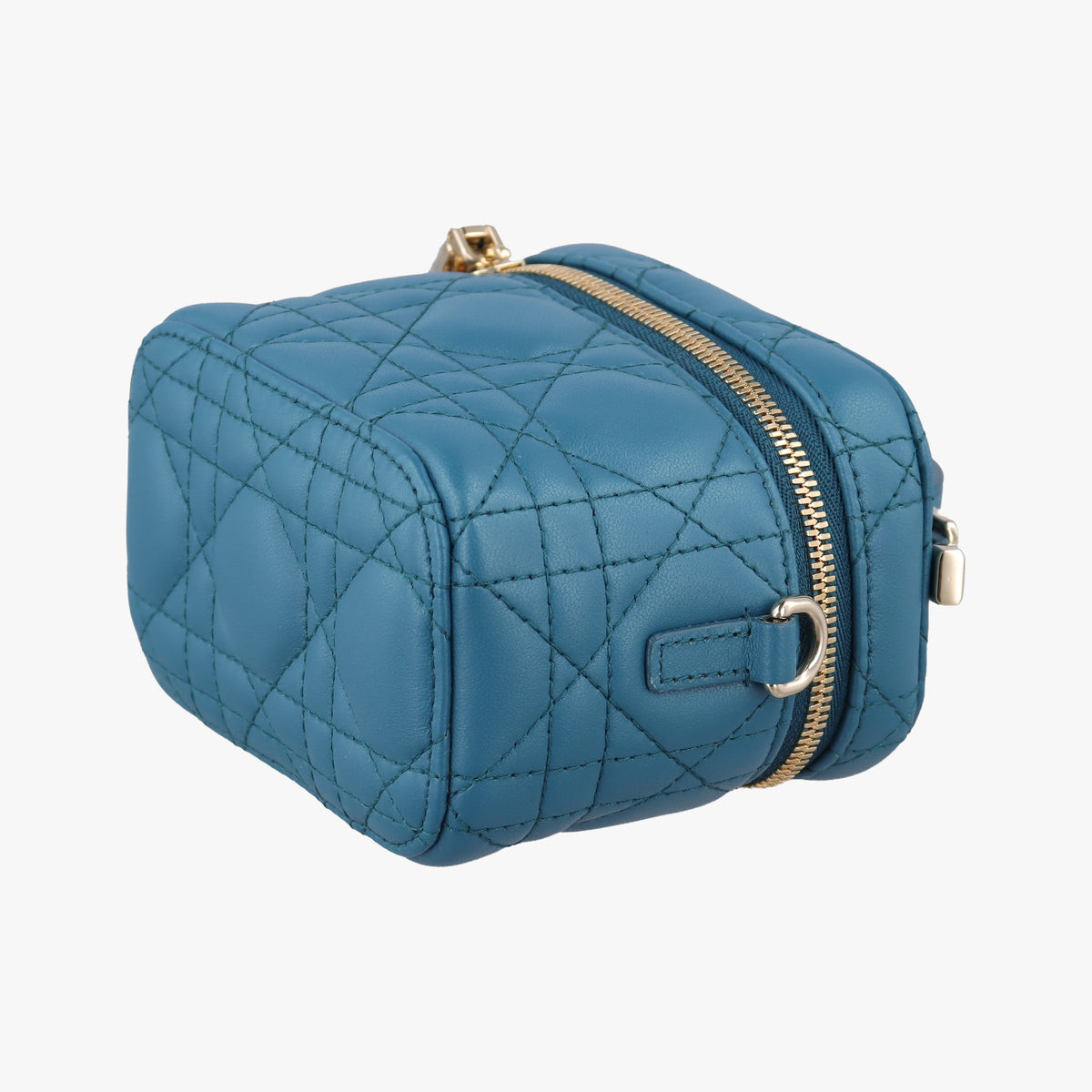 Secondhand Christian Dior Lady Dior micro vanity Blue lambskin  shoulderbag | stylenewstar