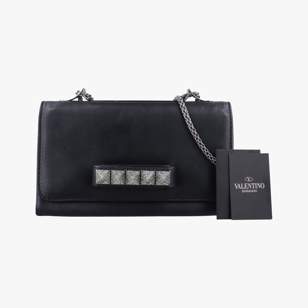 Vintage Valentino Rockstud Va Va Voom Black Leather  shoulderbag | stylenewstar