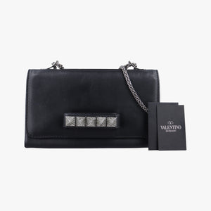 Vintage Valentino Rockstud Va Va Voom Black Leather  shoulderbag | stylenewstar