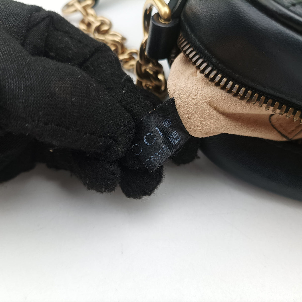 Pre-owned Gucci GG Marmont Black Leather 447632 shoulderbag | stylenewstar