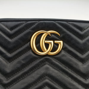 Pre-owned Gucci GG Marmont Black Leather 447632 shoulderbag | stylenewstar