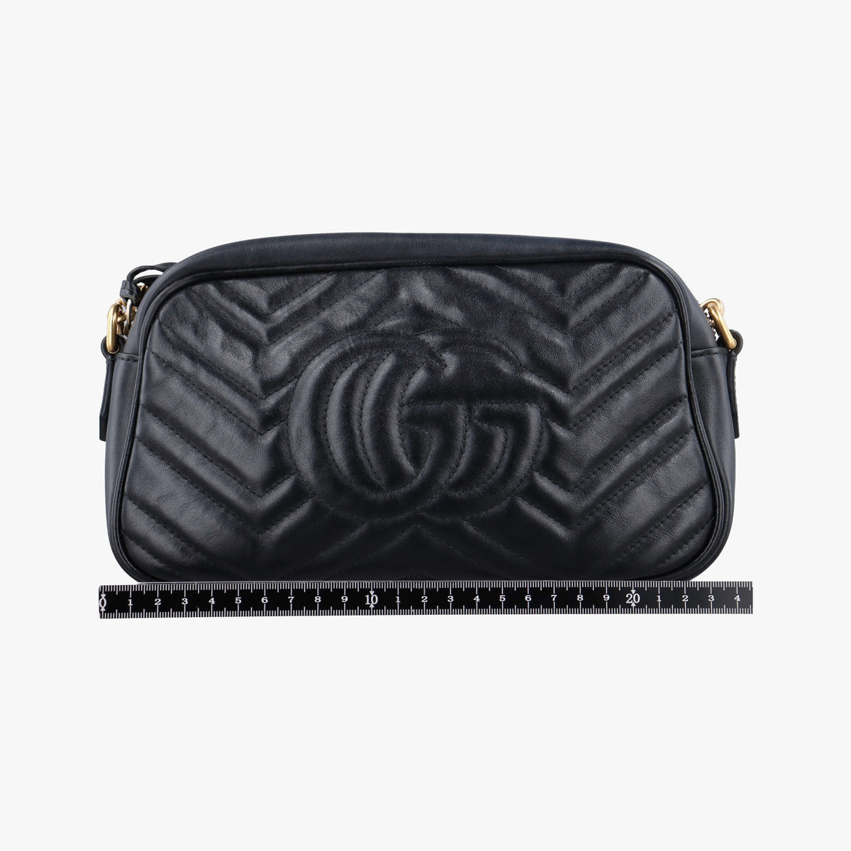 Pre-owned Gucci GG Marmont Black Leather 447632 shoulderbag | stylenewstar