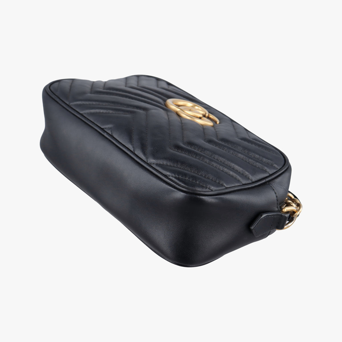Pre-owned Gucci GG Marmont Black Leather 447632 shoulderbag | stylenewstar