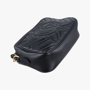 Pre-owned Gucci GG Marmont Black Leather 447632 shoulderbag | stylenewstar