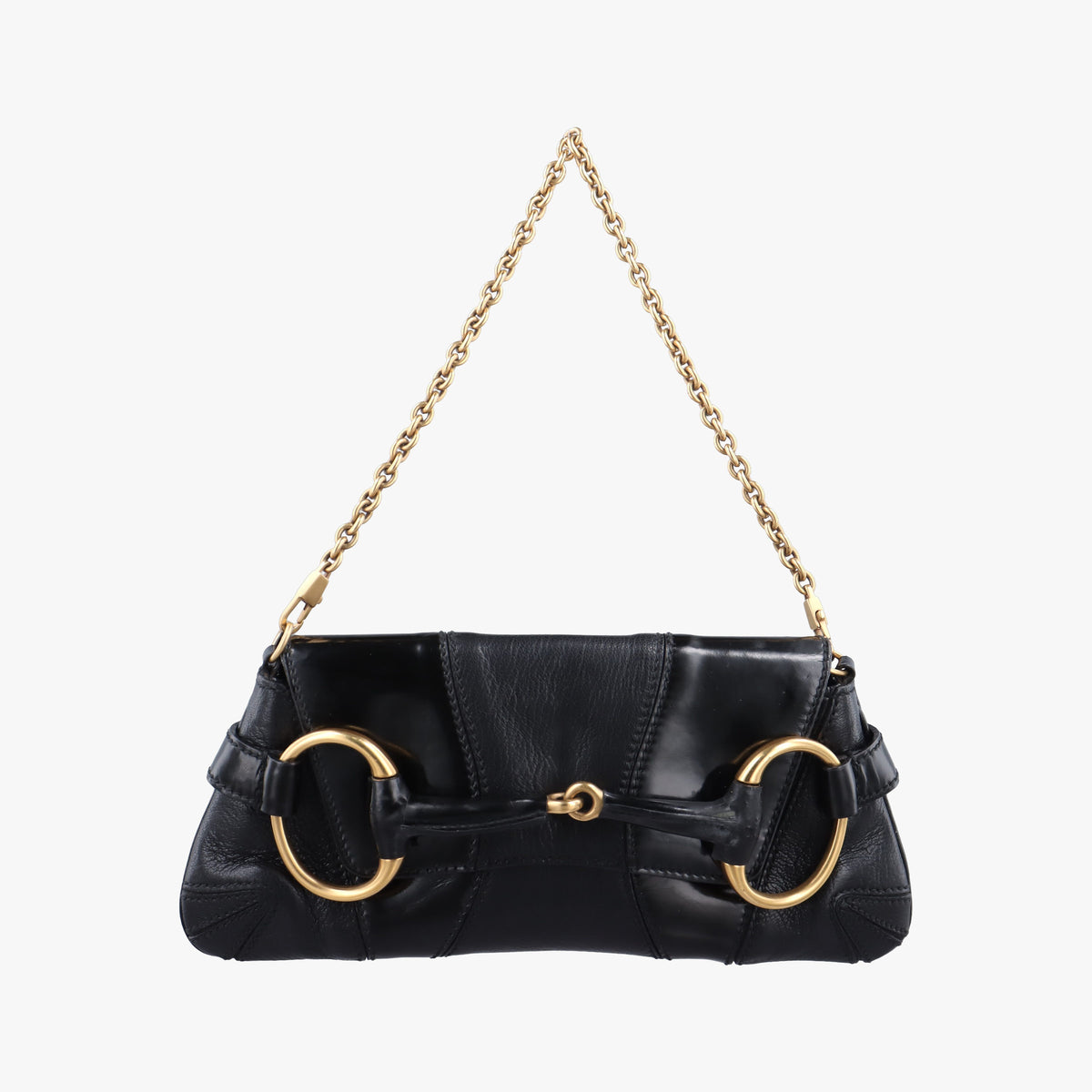 Pre-owned Gucci Horsebit Black Leather 119771 handbag | stylenewstar