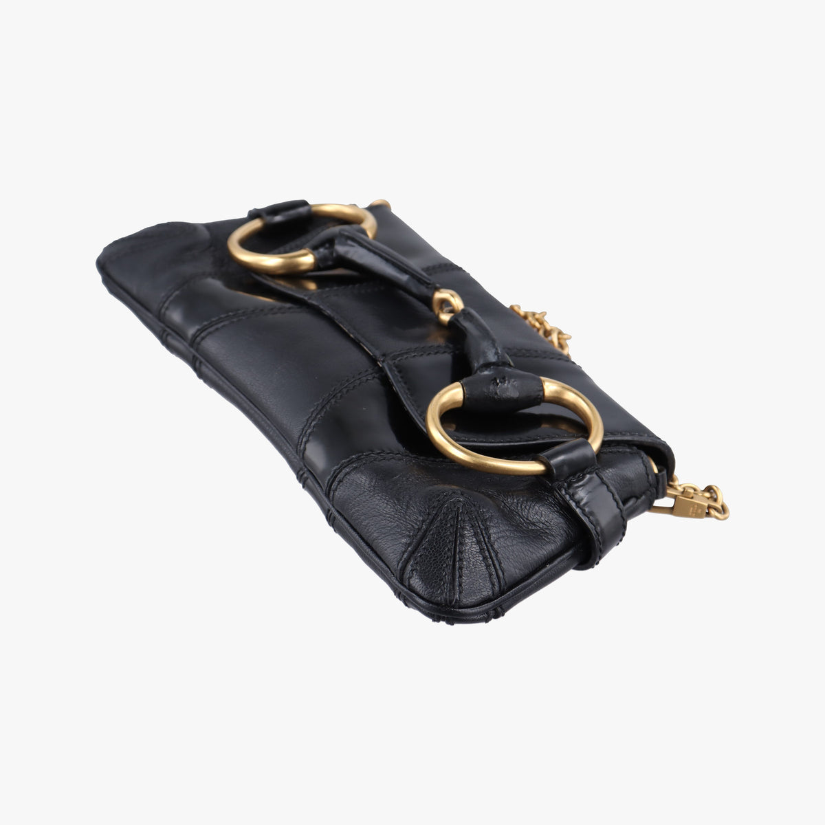 Pre-owned Gucci Horsebit Black Leather 119771 handbag | stylenewstar