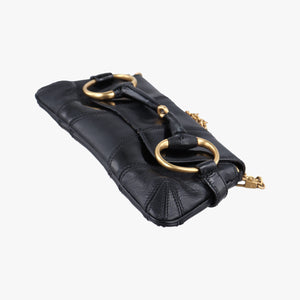 Pre-owned Gucci Horsebit Black Leather 119771 handbag | stylenewstar
