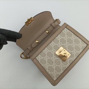 Pre-owned Gucci Ophidia GG Mini Beige × Ebony PVC coated canvas× Leather 696180 shoulderbag | stylenewstar