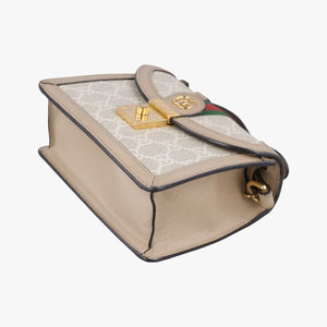 Pre-owned Gucci Ophidia GG Mini Beige × Ebony PVC coated canvas× Leather 696180 shoulderbag | stylenewstar