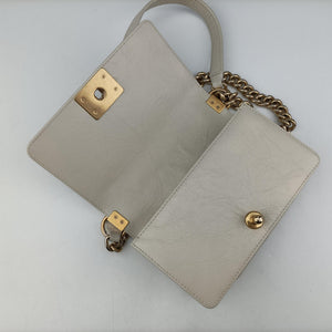 Pre-owned Chanel BOY CHANEL White Leather A67085 shoulderbag | stylenewstar