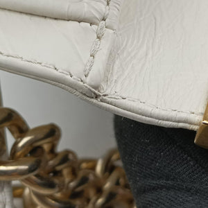 Pre-owned Chanel BOY CHANEL White Leather A67085 shoulderbag | stylenewstar