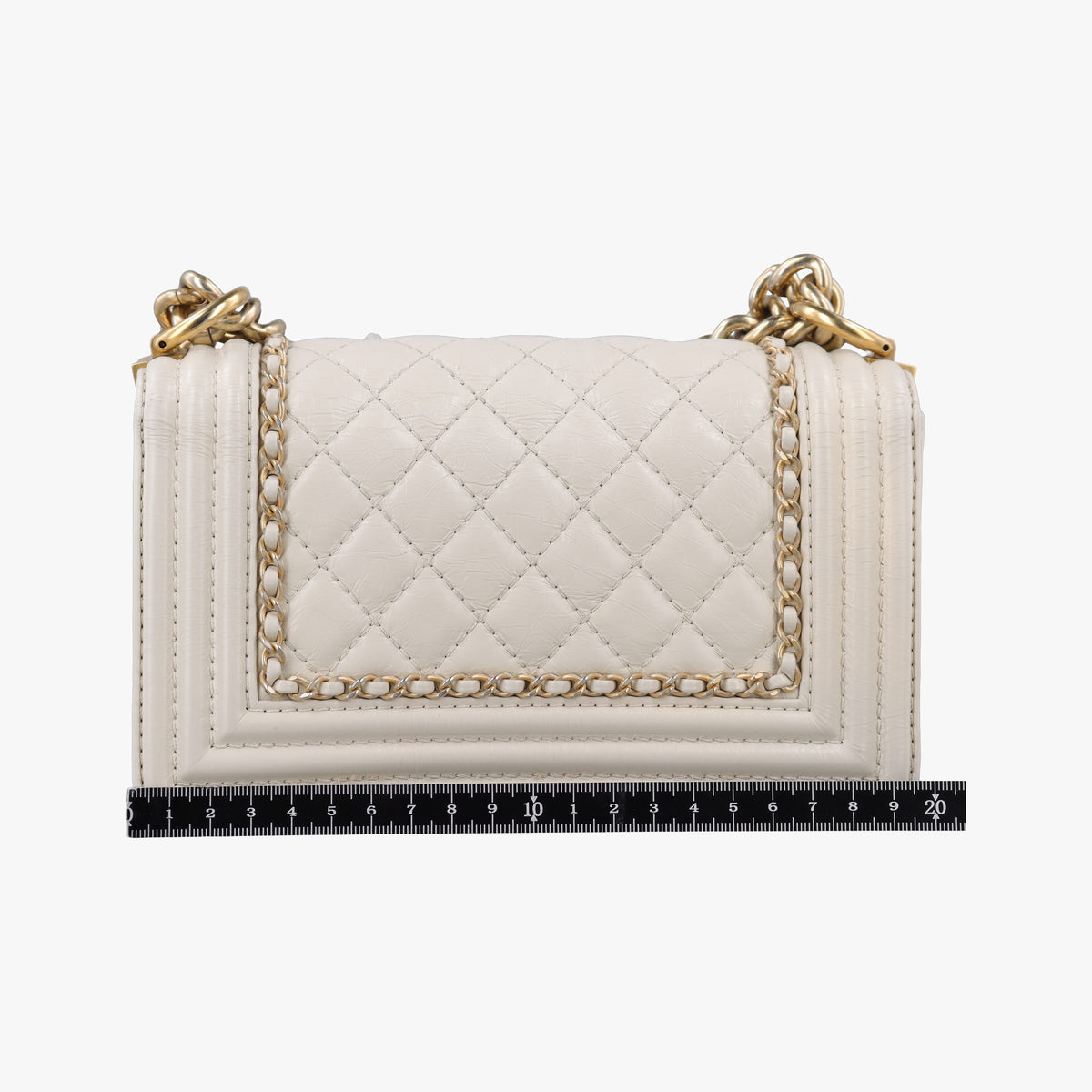 Pre-owned Chanel BOY CHANEL White Leather A67085 shoulderbag | stylenewstar